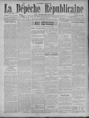 17/05/1923 - La Dépêche républicaine de Franche-Comté [Texte imprimé]