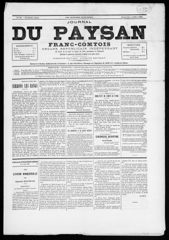 04/07/1886 - Le Paysan franc-comtois : 1884-1887