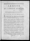Arrêté du Conseil général du département du Doubs, du 17 Janvier 1793, l'an 2e de la République française