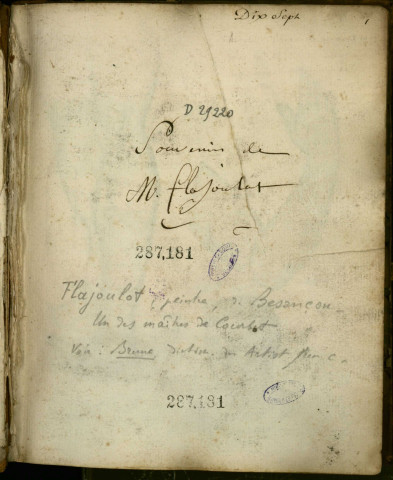 Souvenirs de M. Flajoulot. [Besançon]