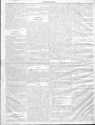 28/12/1856 - La Franche-Comté : organe politique des départements de l'Est