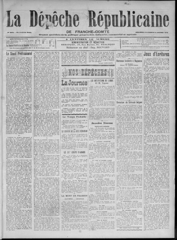 02/01/1914 - La Dépêche républicaine de Franche-Comté [Texte imprimé]