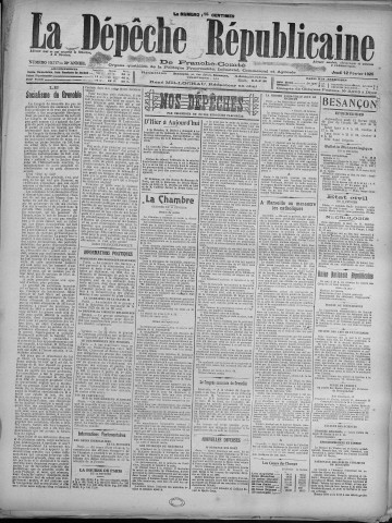 12/02/1925 - La Dépêche républicaine de Franche-Comté [Texte imprimé]