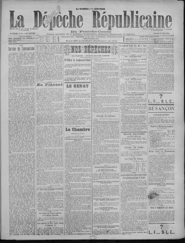 27/05/1922 - La Dépêche républicaine de Franche-Comté [Texte imprimé]