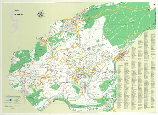 2 plans de la ville de Besançon et de son territoire, édités par la direction Plan et Informations géographiques en 2007 et 2010.