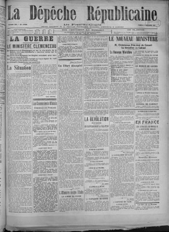 17/11/1917 - La Dépêche républicaine de Franche-Comté [Texte imprimé]