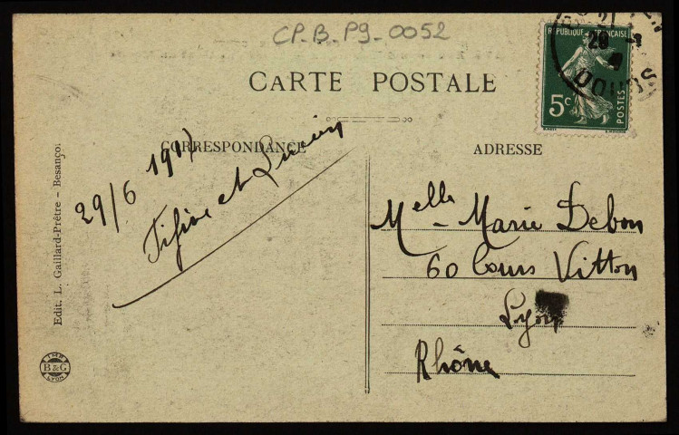 Environs de Besançon - Beure - Le Bout du Monde [image fixe] , Besançon ; Lyon : Edit. L. Gaillard-Prêtre : Imp. B & G, 1912/1917