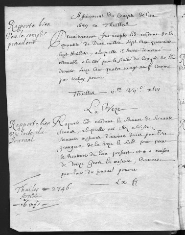 Comptes de la Ville de Besançon, recettes et dépenses, Compte de Jacques Antoine Varin (1690)