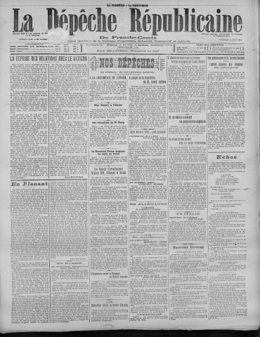 05/08/1921 - La Dépêche républicaine de Franche-Comté [Texte imprimé]
