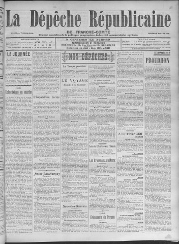 25/07/1908 - La Dépêche républicaine de Franche-Comté [Texte imprimé]