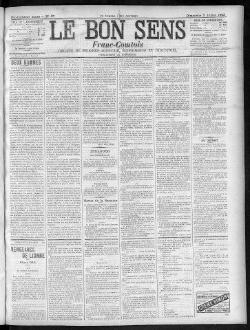 05/07/1903 - Organe du progrès agricole, économique et industriel, paraissant le dimanche [Texte imprimé] / . I