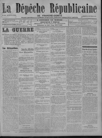 02/10/1914 - La Dépêche républicaine de Franche-Comté [Texte imprimé]