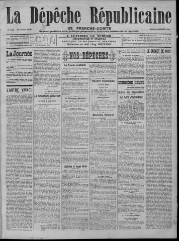 23/01/1913 - La Dépêche républicaine de Franche-Comté [Texte imprimé]