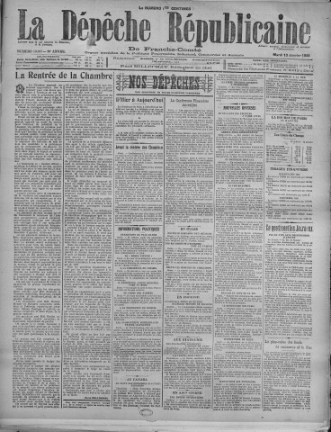 13/01/1925 - La Dépêche républicaine de Franche-Comté [Texte imprimé]