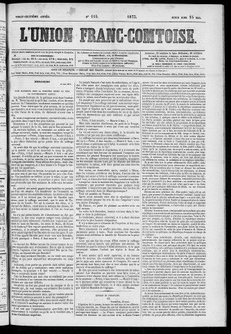 15/05/1873 - L'Union franc-comtoise [Texte imprimé]