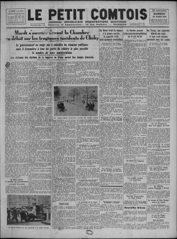 20/03/1937 - Le petit comtois [Texte imprimé] : journal républicain démocratique quotidien
