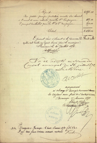 Service des incendies. Matériel et sapeurs-pompiers (1876-1901)