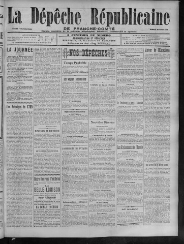 25/08/1906 - La Dépêche républicaine de Franche-Comté [Texte imprimé]
