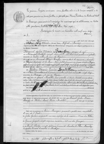 Registre des mariages, 1917
