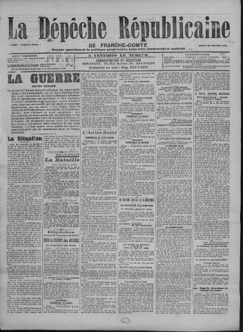 23/02/1915 - La Dépêche républicaine de Franche-Comté [Texte imprimé]