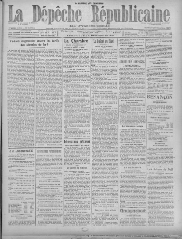 23/12/1927 - La Dépêche républicaine de Franche-Comté [Texte imprimé]