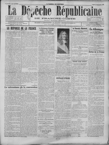 19/09/1932 - La Dépêche républicaine de Franche-Comté [Texte imprimé]
