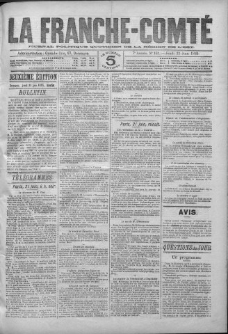 22/06/1893 - La Franche-Comté : journal politique de la région de l'Est