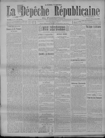 03/11/1923 - La Dépêche républicaine de Franche-Comté [Texte imprimé]