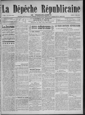 11/04/1914 - La Dépêche républicaine de Franche-Comté [Texte imprimé]