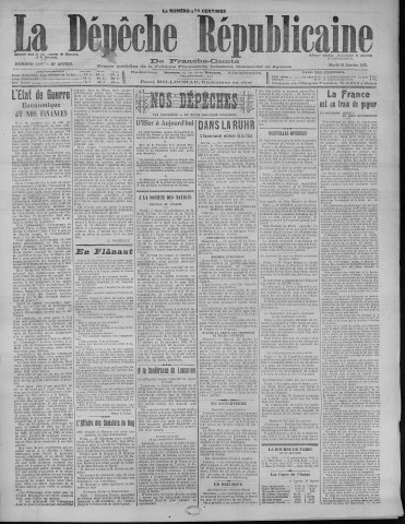 30/01/1923 - La Dépêche républicaine de Franche-Comté [Texte imprimé]