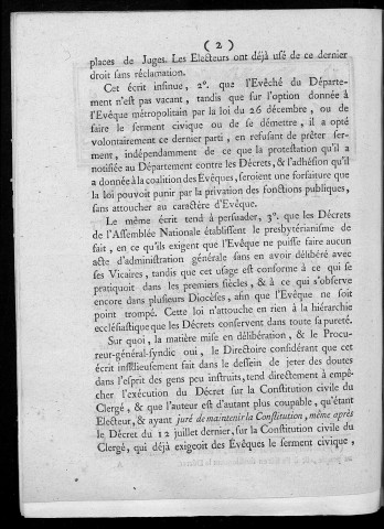 Proclamation du directoire du département du Doubs