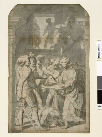 Décollation de Saint Jean-Baptiste (recto) ; Tête d'homme (verso)