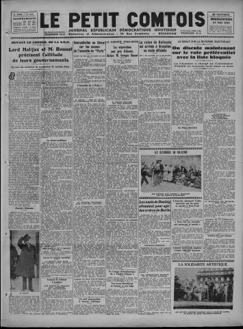 24/05/1939 - Le petit comtois [Texte imprimé] : journal républicain démocratique quotidien