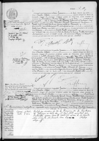 Registre des naissances, 1912