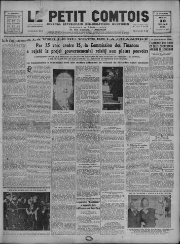 30/05/1935 - Le petit comtois [Texte imprimé] : journal républicain démocratique quotidien
