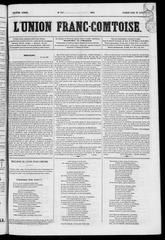 30/08/1851 - L'Union franc-comtoise [Texte imprimé]