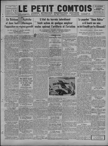 20/11/1939 - Le petit comtois [Texte imprimé] : journal républicain démocratique quotidien