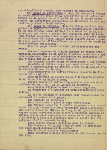 Sapeurs-pompiers : Matériel : catalogues, publicités (1925-1932), avertisseurs : consignes d'installation (1888-1925) Plan ; Installation de sonneries au domicile des pompiers officiers (1888-1932), affiches (1891) ; Pompes automobiles (1837-1953) ; Extincteurs (1905-1926) ; divers (1901-1950)