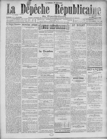 06/08/1926 - La Dépêche républicaine de Franche-Comté [Texte imprimé]
