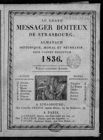 Le Grand messager boîteux de Strasbourg [Texte imprimé]