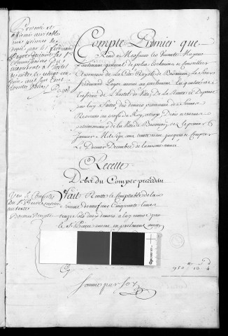 Comptes de la Ville de Besançon, recettes et dépenses, Compte de Ferdinand Pagot (1731)