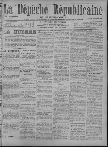 17/10/1914 - La Dépêche républicaine de Franche-Comté [Texte imprimé]