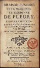 Ms 886 - « Parodie de l'Oraison funèbre du cardinal Hercule [de Fleury], prononcée par le P. Neuville, jésuite »