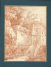 34 - Vue inspirée par les jardins de la villa d'Este / Hubert Robert , [Rome], 1763