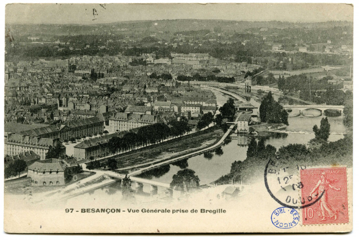 Besançon - Vue générale prise de Bregille [image fixe] Besançon, 1904/1930
