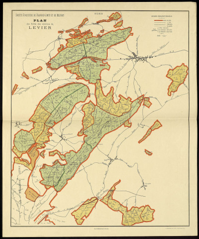 Plan des forêts des environs de Levier. [Document cartographique] , Salins : L. David-Mauvais, 1800/1899