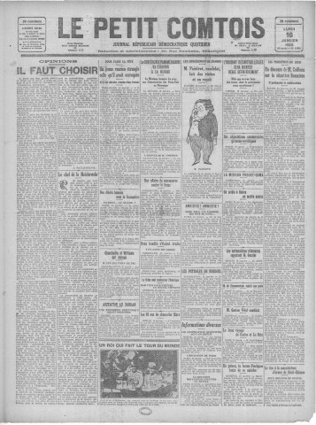 16/01/1928 - Le petit comtois [Texte imprimé] : journal républicain démocratique quotidien