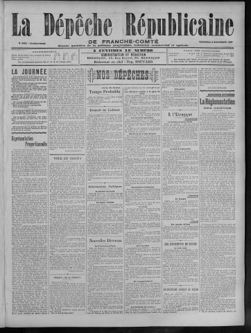 02/11/1906 - La Dépêche républicaine de Franche-Comté [Texte imprimé]