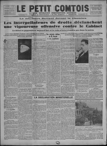 31/01/1936 - Le petit comtois [Texte imprimé] : journal républicain démocratique quotidien