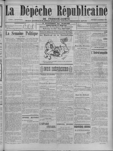 06/12/1908 - La Dépêche républicaine de Franche-Comté [Texte imprimé]